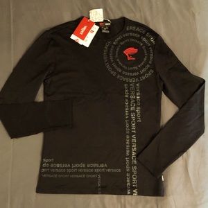 Black stretchy men’s Versace sports top